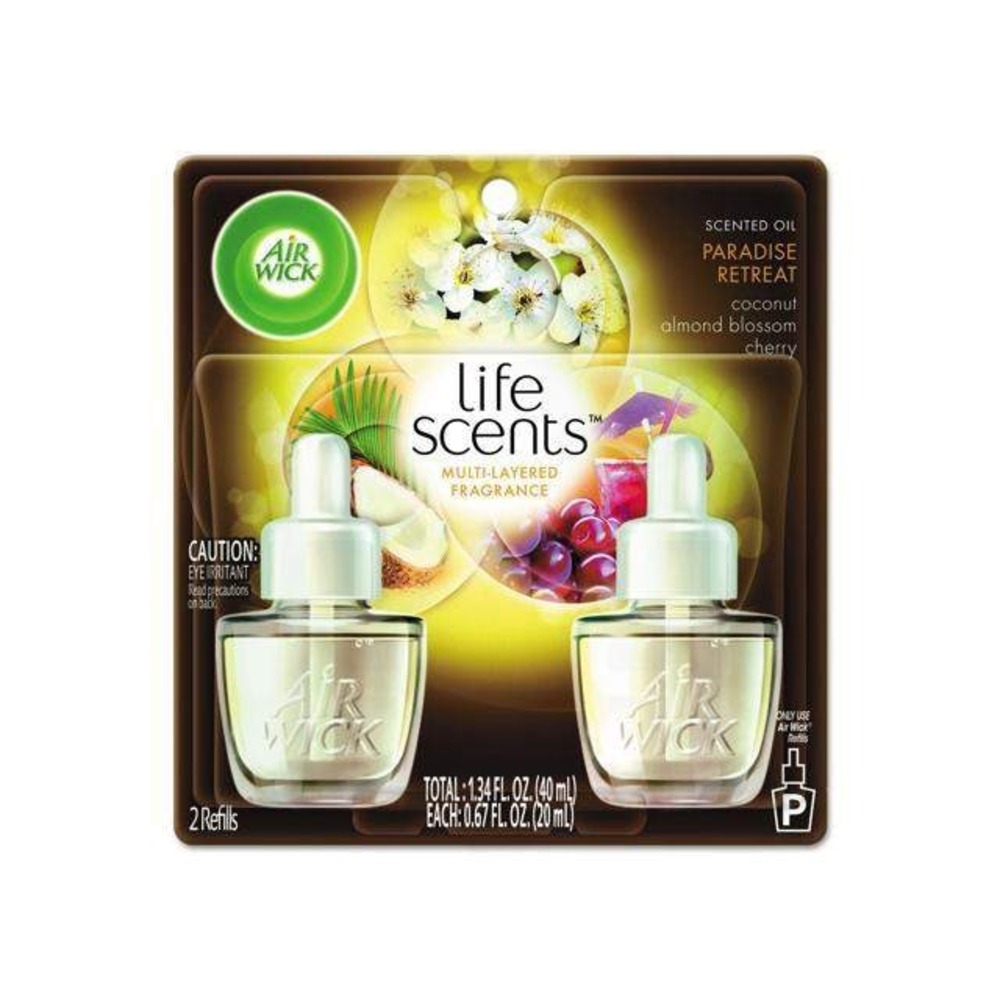 Air Wick Scented Oil Refill Unisex 0.67 Oz Paradise Retreat Life Scents 2 Pack